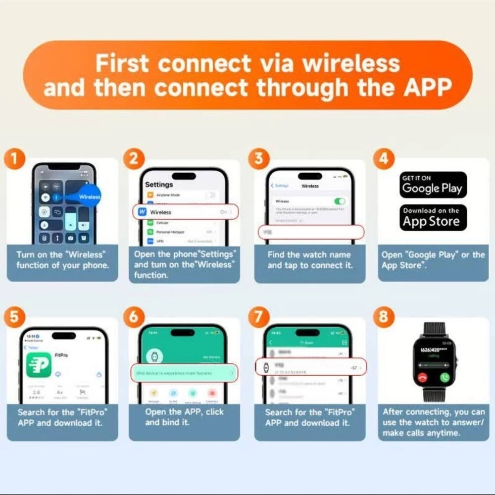 Smart Watch Waterproof Call Answer Fitness Tracker iPhone Android Men Women - Picture 3 of 10